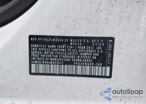 2020 Volkswagen Jetta 1.4T R-Line/1.4T S/1.4T Se from USA, damaged, VIN 3VWCB7BU9LM067517